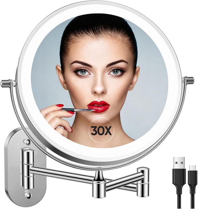 FUNTOUCH Espejo de maquillaje con luz